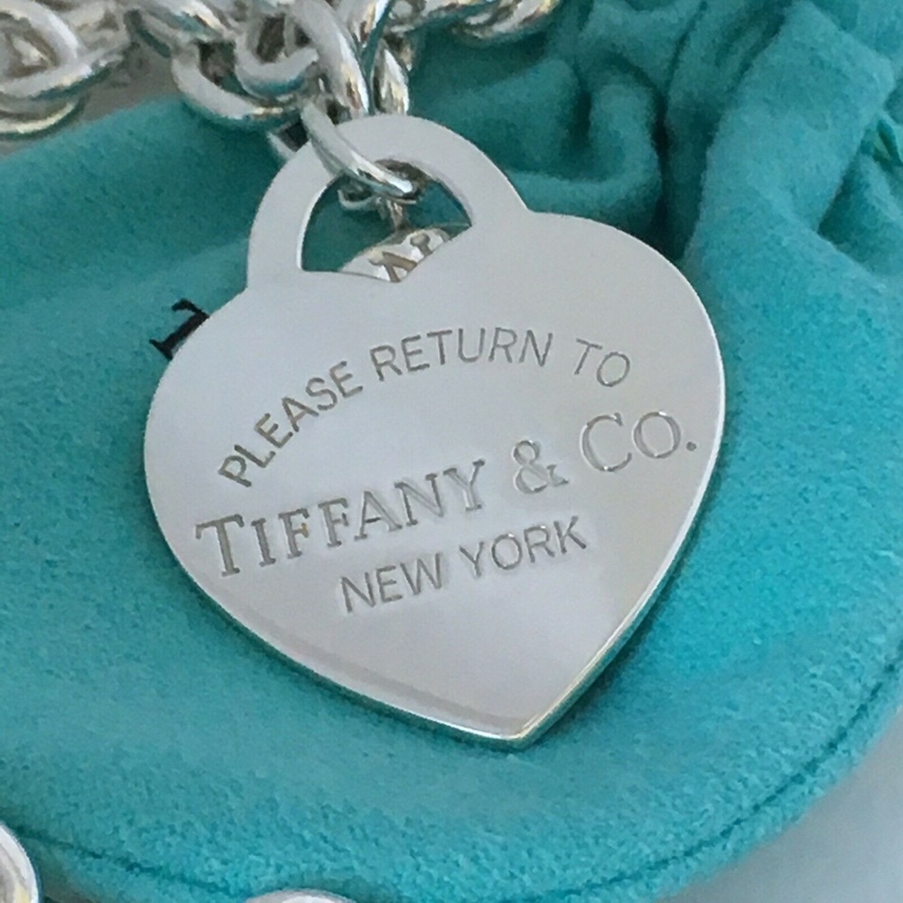 18" Vintage Return to Tiffany & Co Jumbo Extra Large Heart Tag Toggle Necklace - Picture 7 of 8